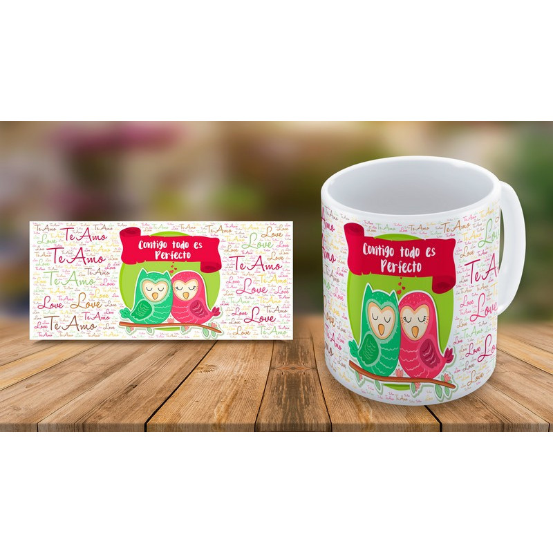 Tazas Lechuzas Polimeras  - San Valentin - T SV 05