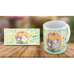 Tazas Gatos Polimeras  - San Valentin - T SV 08